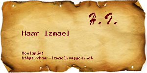 Haar Izmael névjegykártya